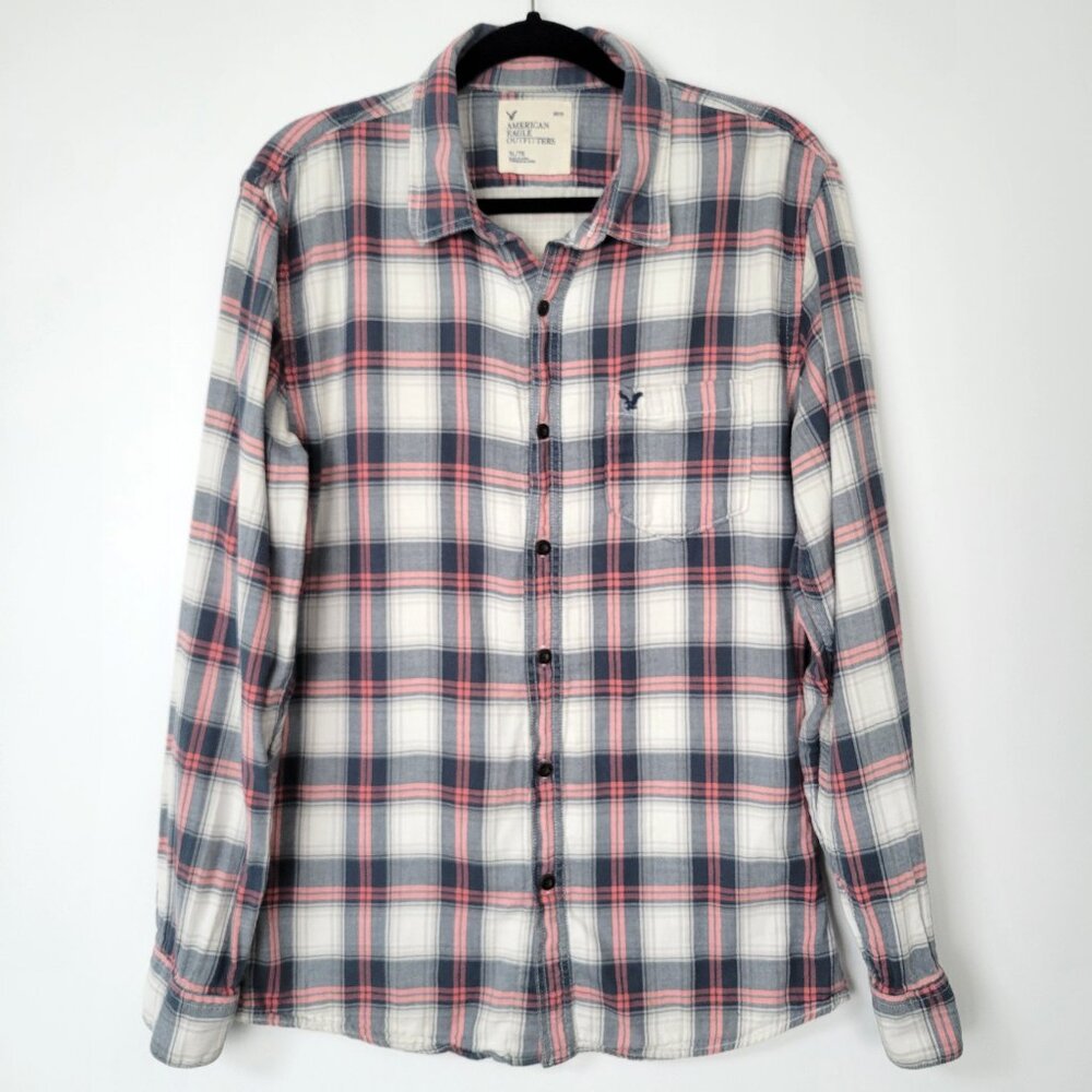 2009 American Eagle Outfitters Plaid Flannel Button Front Shirt